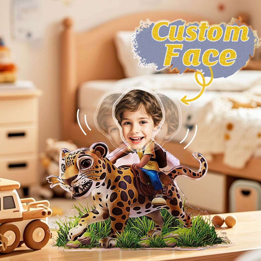 Personalized Face Kids and Animal Shaking Head Standee Gift for Kids - PhotoMoonLamp