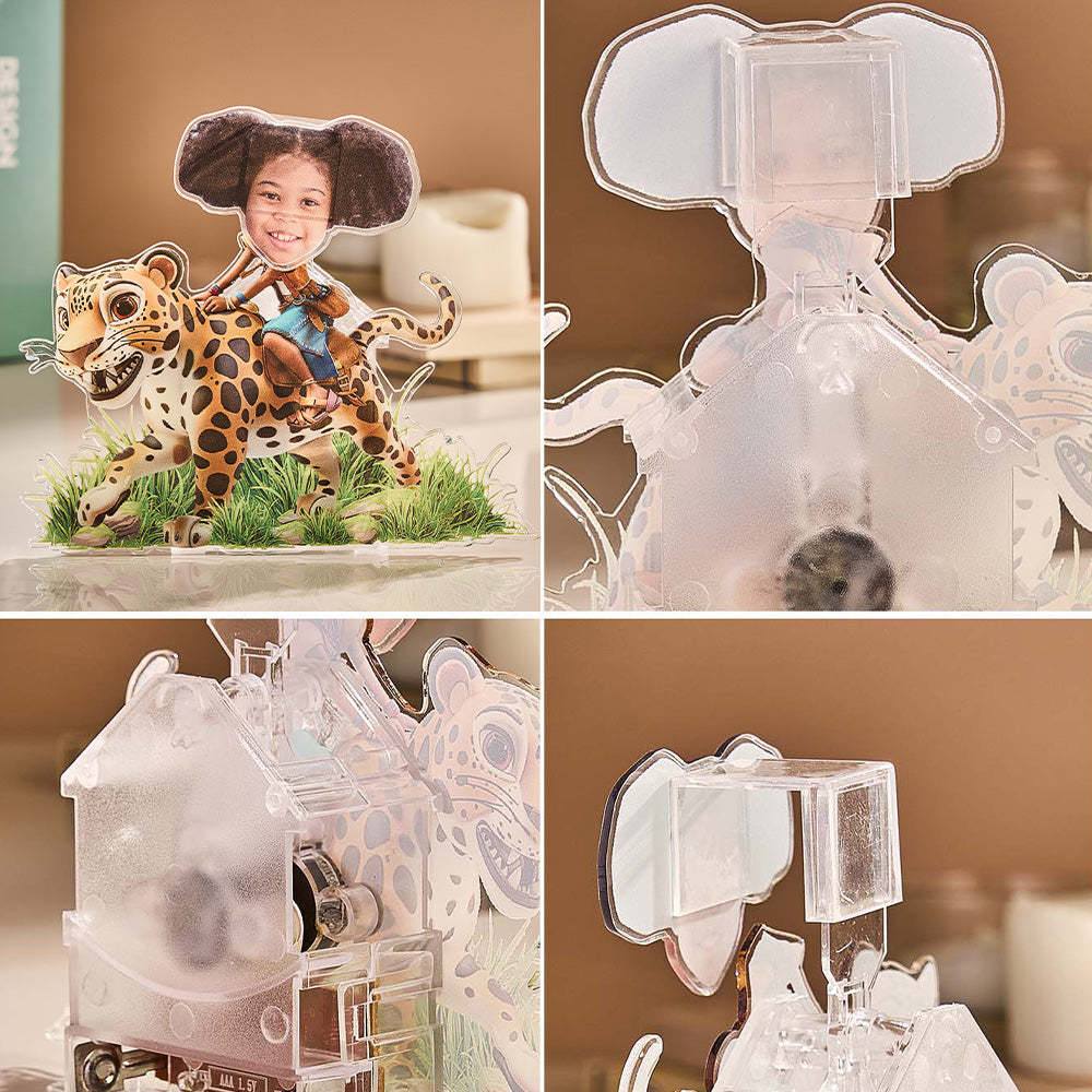 Personalized Face Kids and Animal Shaking Head Standee Gift for Kids - PhotoMoonLamp