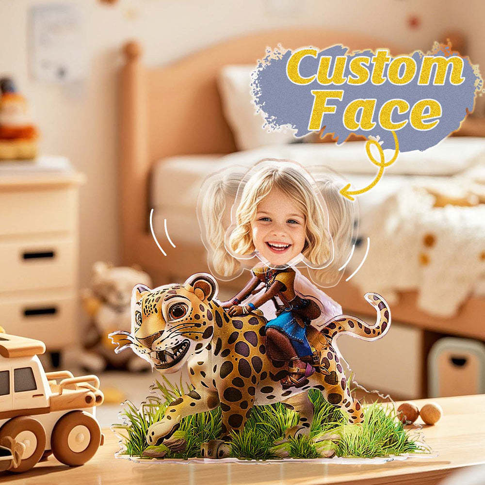 Personalized Face Kids and Animal Shaking Head Standee Gift for Kids - PhotoMoonLamp