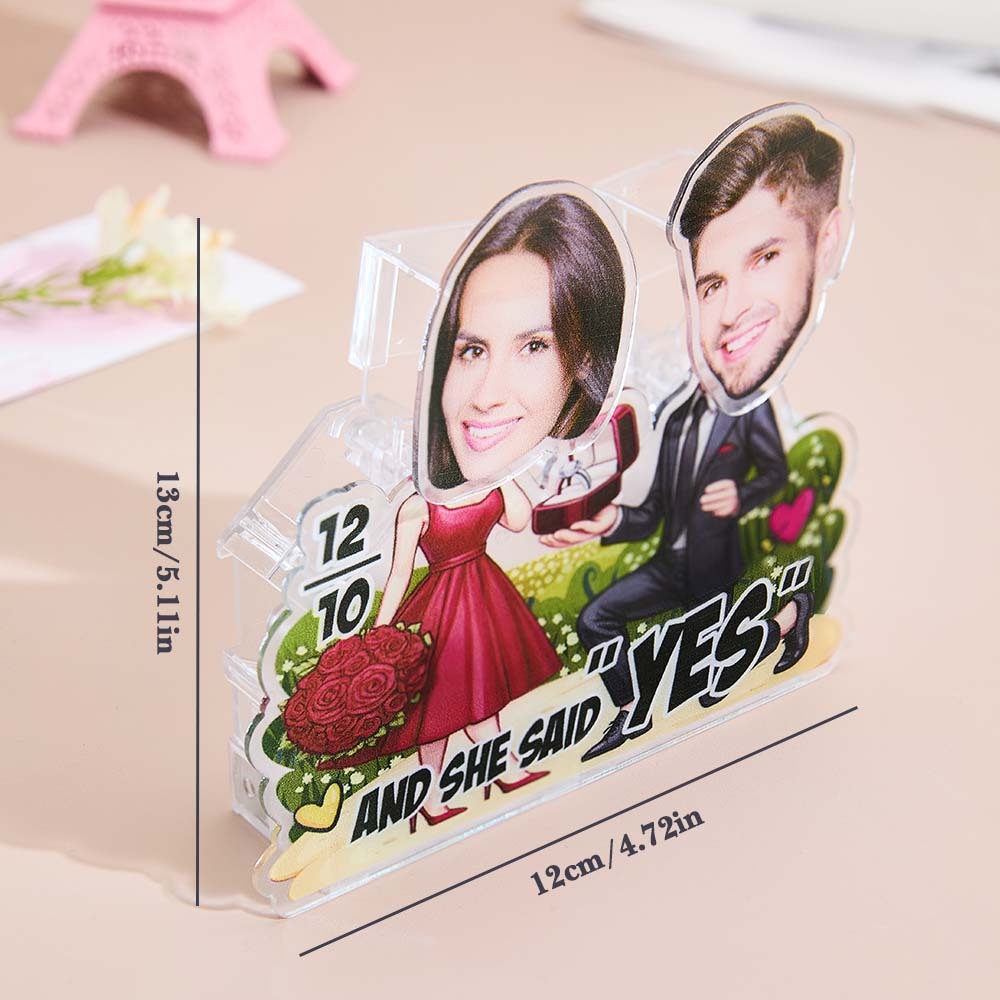 Personalized Face Propose Shaking Head Standee Gift for Couple - PhotoMoonLamp