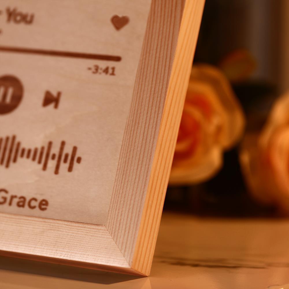 Spotify Photo Frame Custom Spotify Code Music Frame Engraved Wooden Frame Gift for lovers