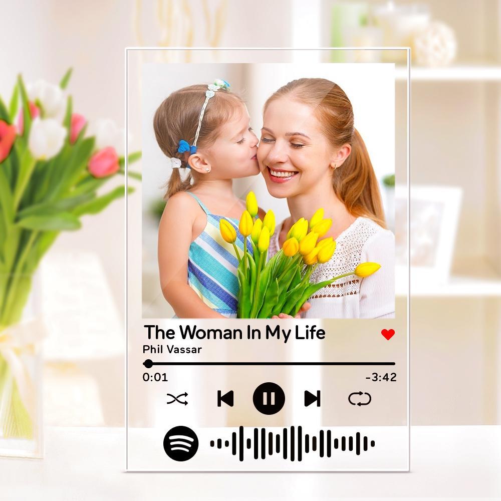 Spotify Acrylic Glass Art Scannable Spotify Code Custom Music Song Plaque Frame (4.7INX6.3IN)