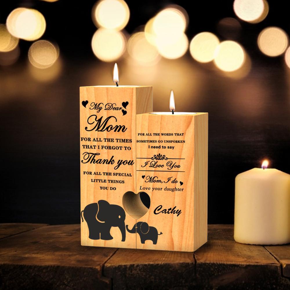 Custom Wooden Candleholders Heart Shaped Tea Light Holder