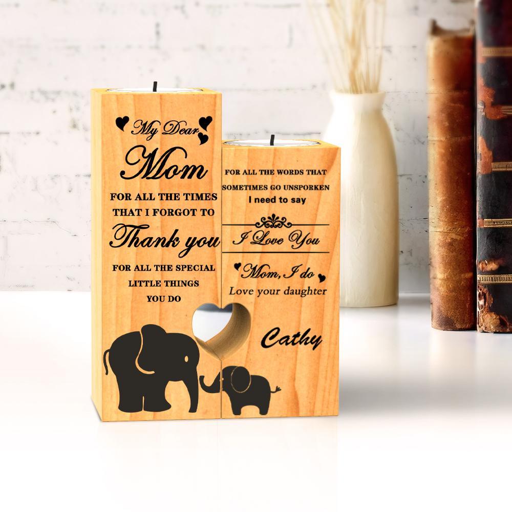 Custom Wooden Candleholders Heart Shaped Tea Light Holder