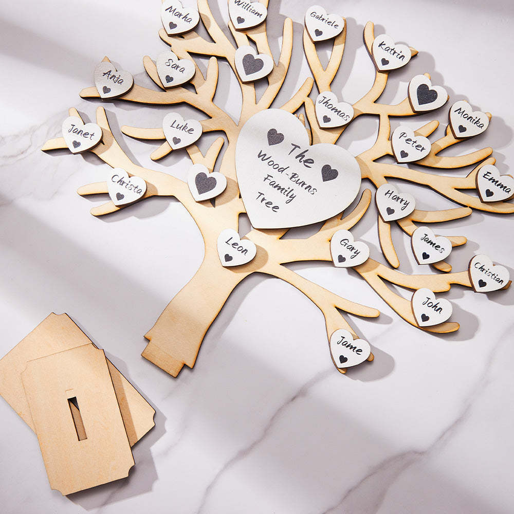 Custom Name Family Tree Personalized Engraved Desk Decoration Anniversary Gifts - photomoonlamp