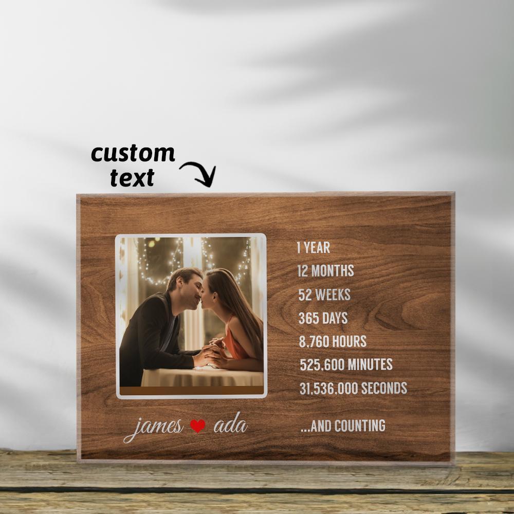 Anniversary Gifts for Him Custom Photo Plaque with Couple Names Home Decor