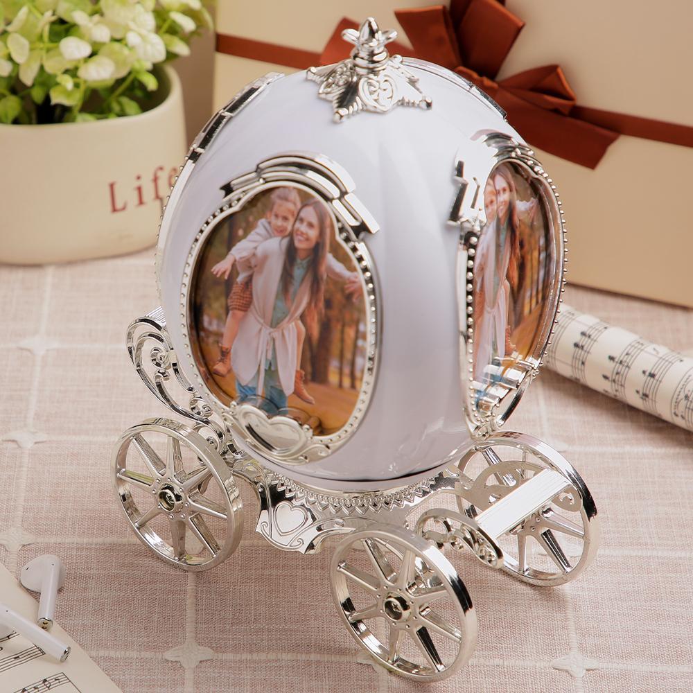 Custom Photo Frame Music Box Unique Carriage Shape Commemorate Gifts