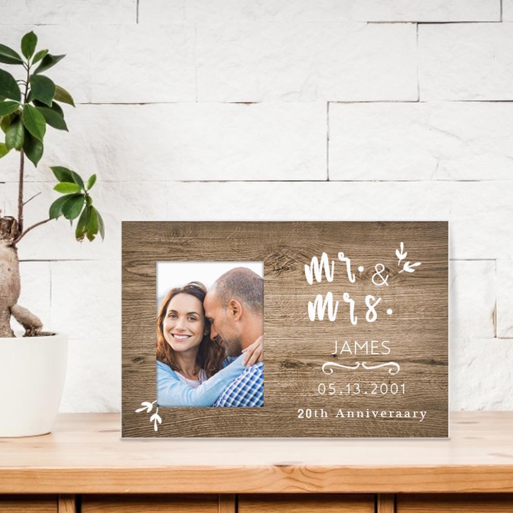 Anniversary Gifts for Mom and Dad Personalized Photo Plaque Mr and Mrs Home Decor