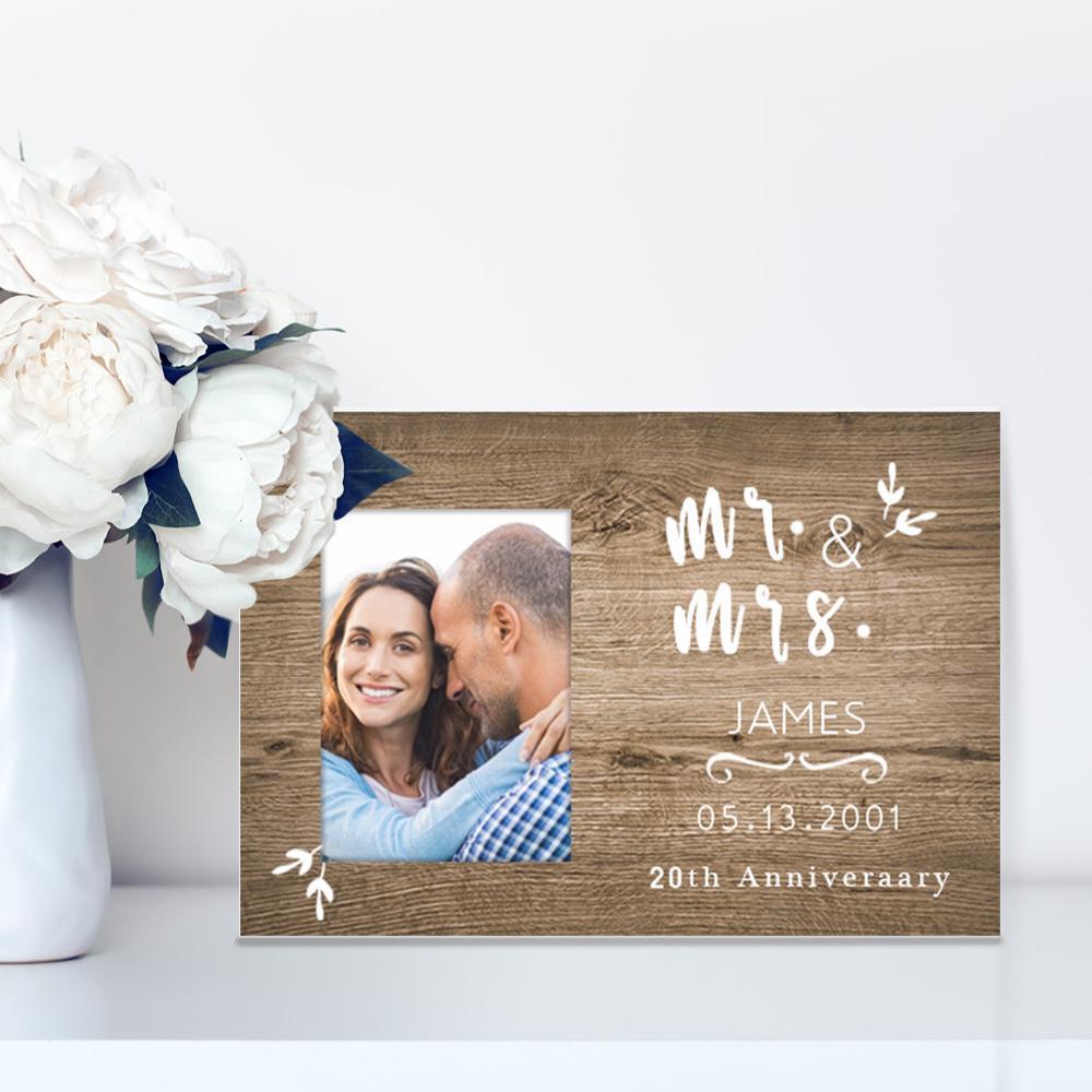 Anniversary Gifts for Mom and Dad Personalized Photo Plaque Mr and Mrs Home Decor