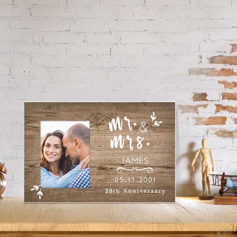 Anniversary Gifts for Mom and Dad Personalized Photo Plaque Mr and Mrs Home Decor