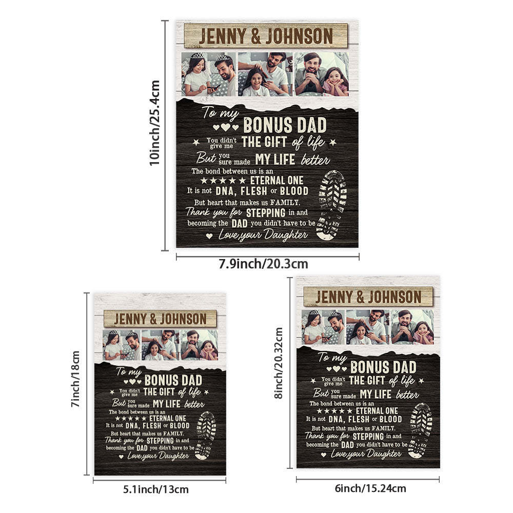 Personalized Desktop Picture Frame Custom Bonus Dad Sign Father's Day Gift - photomoonlamp