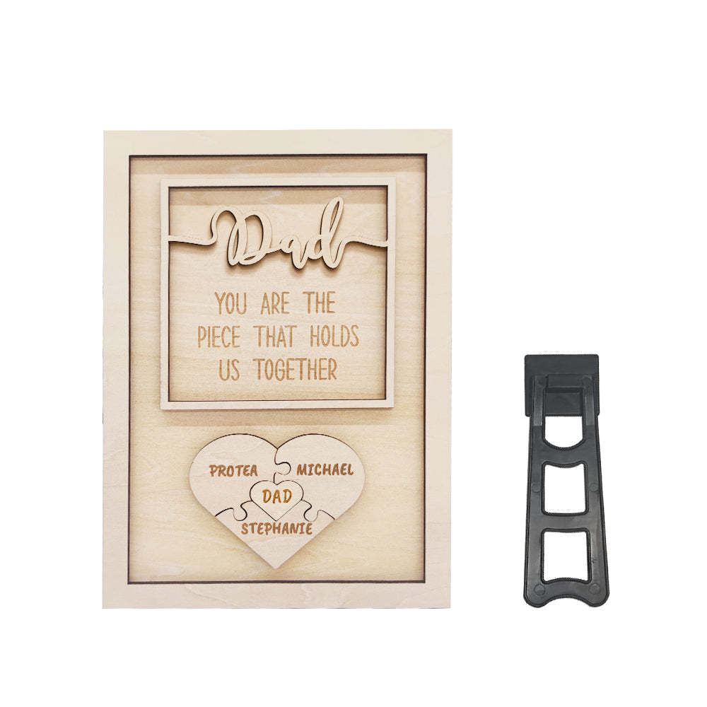 Personalized Puzzle Plaque Dad You Are the Piece That Holds Us Together Father's Day Gift - photomoonlamp