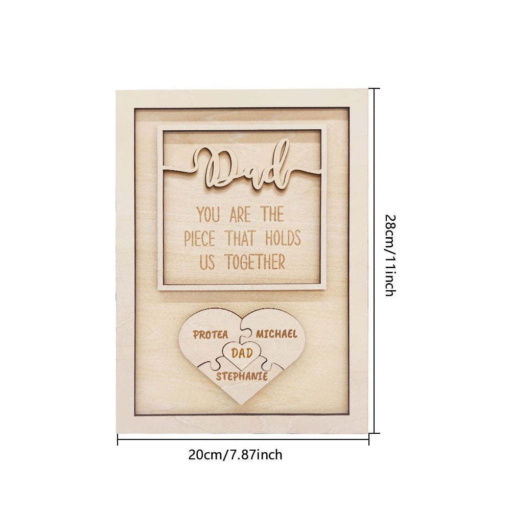 Personalized Puzzle Plaque Dad You Are the Piece That Holds Us Together Father's Day Gift - photomoonlamp