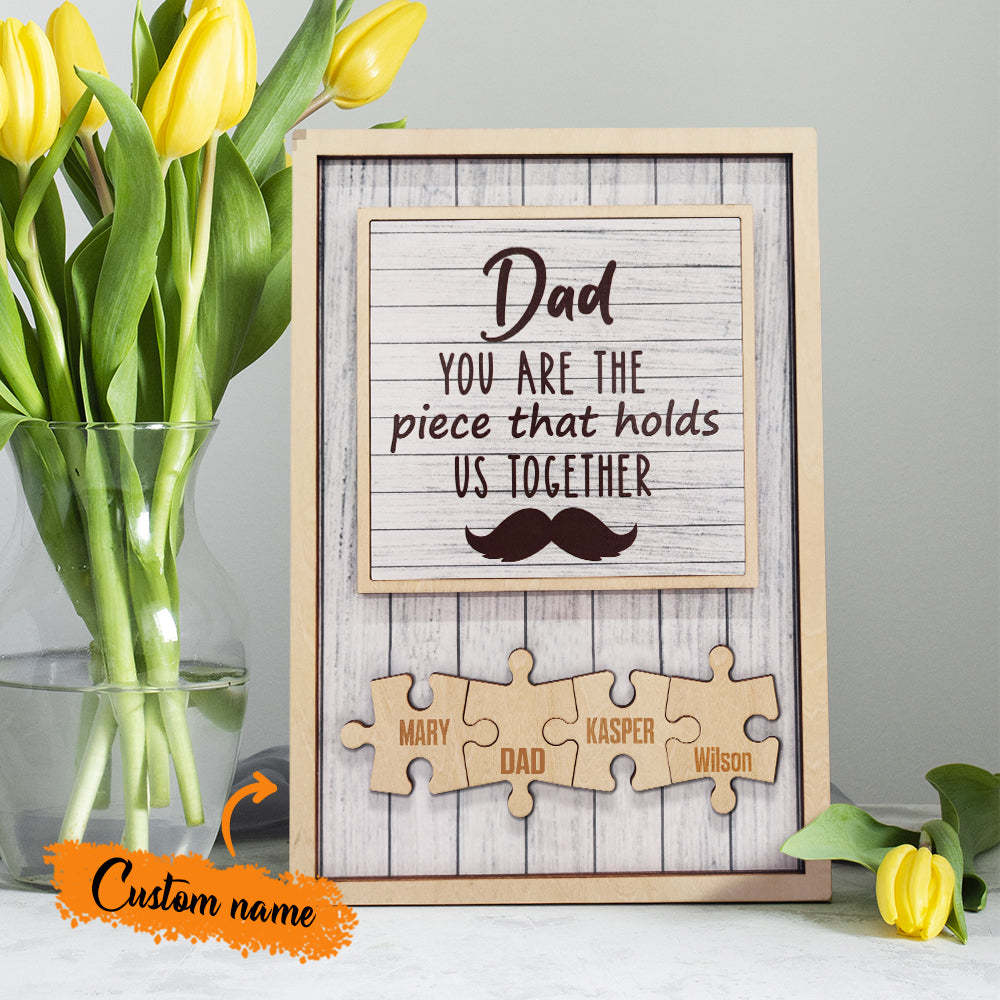Personalized Dad Puzzle Beard Plaque You Are the Piece That Holds Us Together Gifts for Dad - photomoonlamp