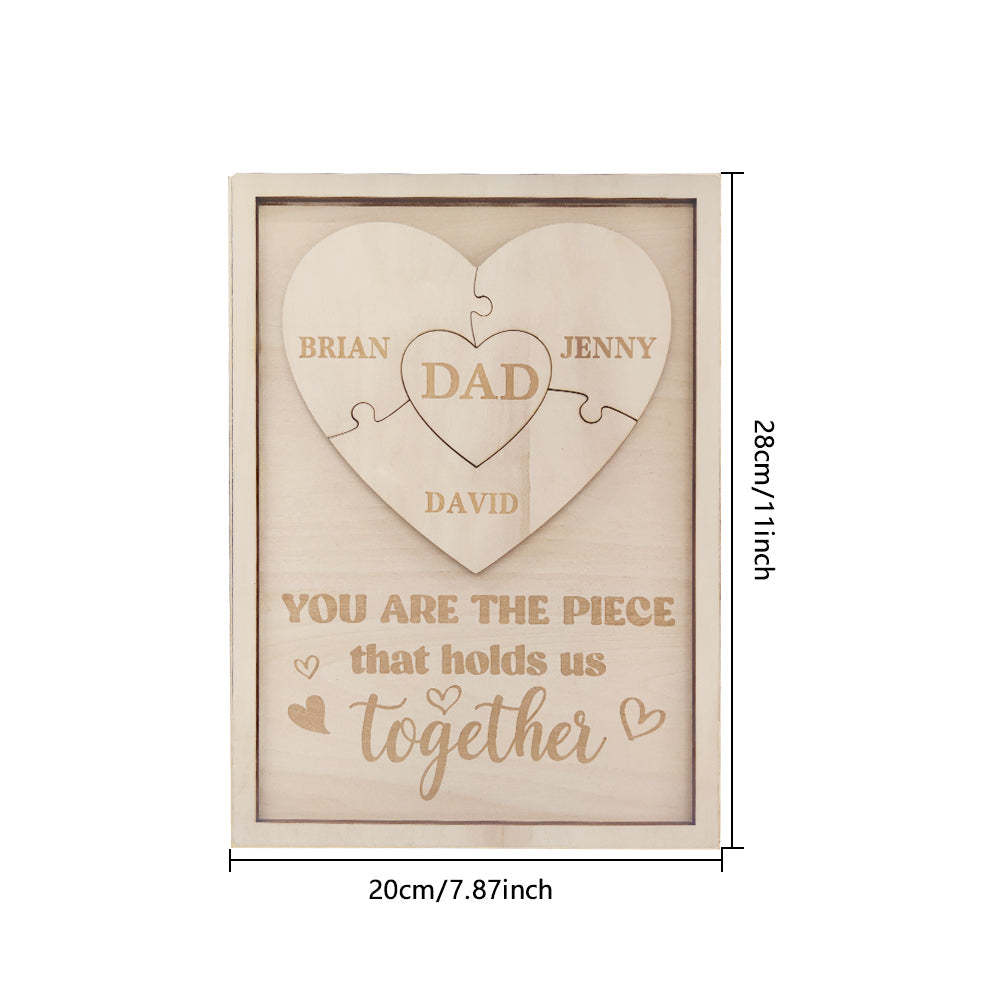 Personalized Dad Puzzle Sign You Are the Piece That Holds Us Together Gifts for Dad - photomoonlamp