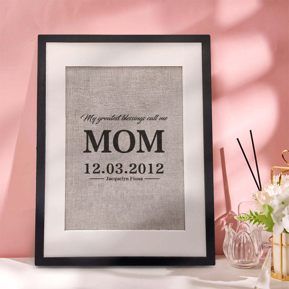 Personalized Mother Gift My Greatest Blessings Call Me Mom Name Sign Gift for Mother - photomoonlamp