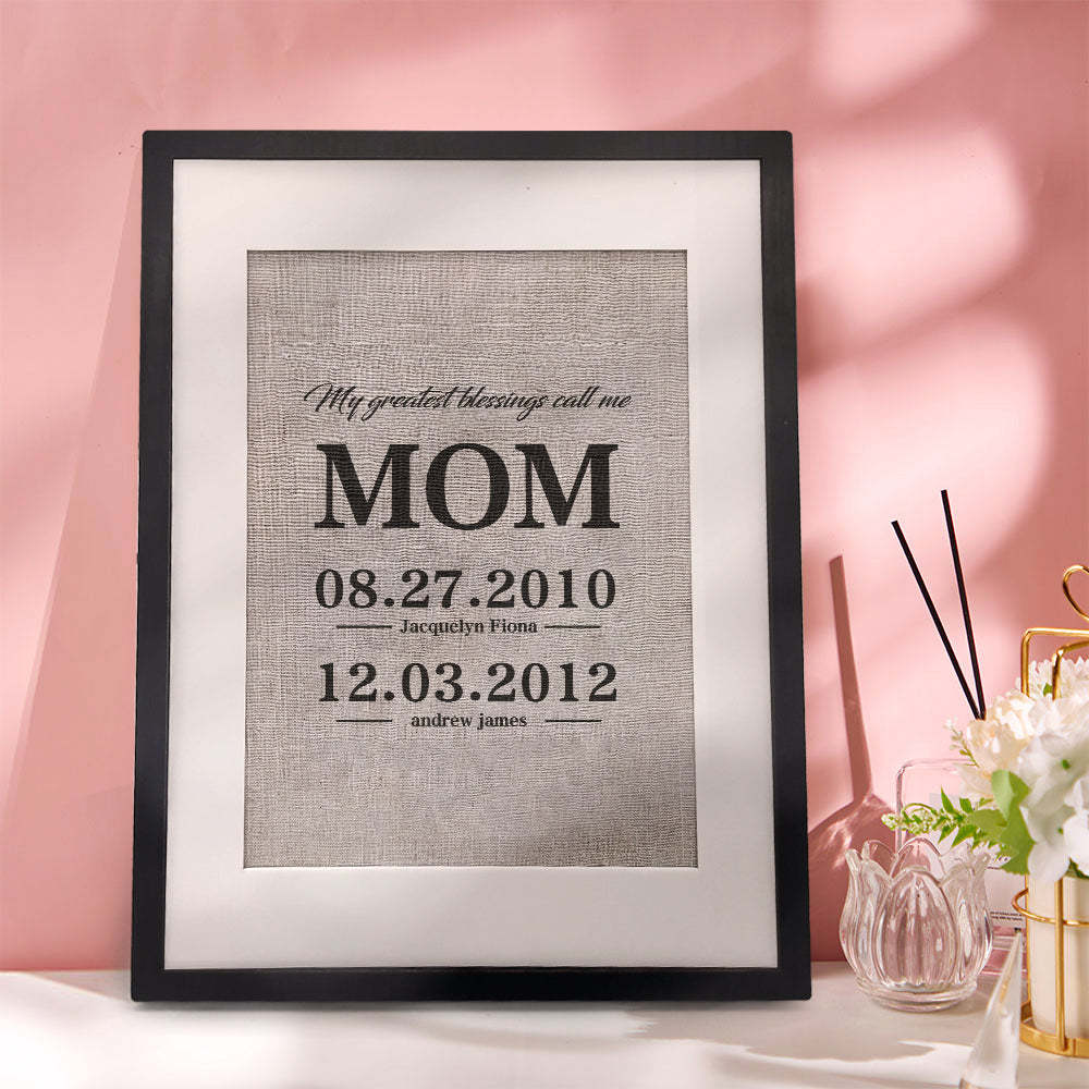 Personalized Mother Gift My Greatest Blessings Call Me Mom Name Sign Gift for Mother - photomoonlamp
