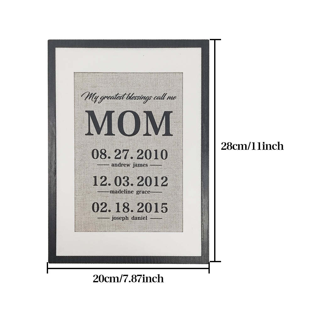 Personalized Mother Gift My Greatest Blessings Call Me Mom Name Sign Gift for Mother - photomoonlamp