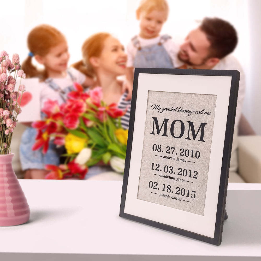 Personalized Mother Gift My Greatest Blessings Call Me Mom Name Sign Gift for Mother - photomoonlamp