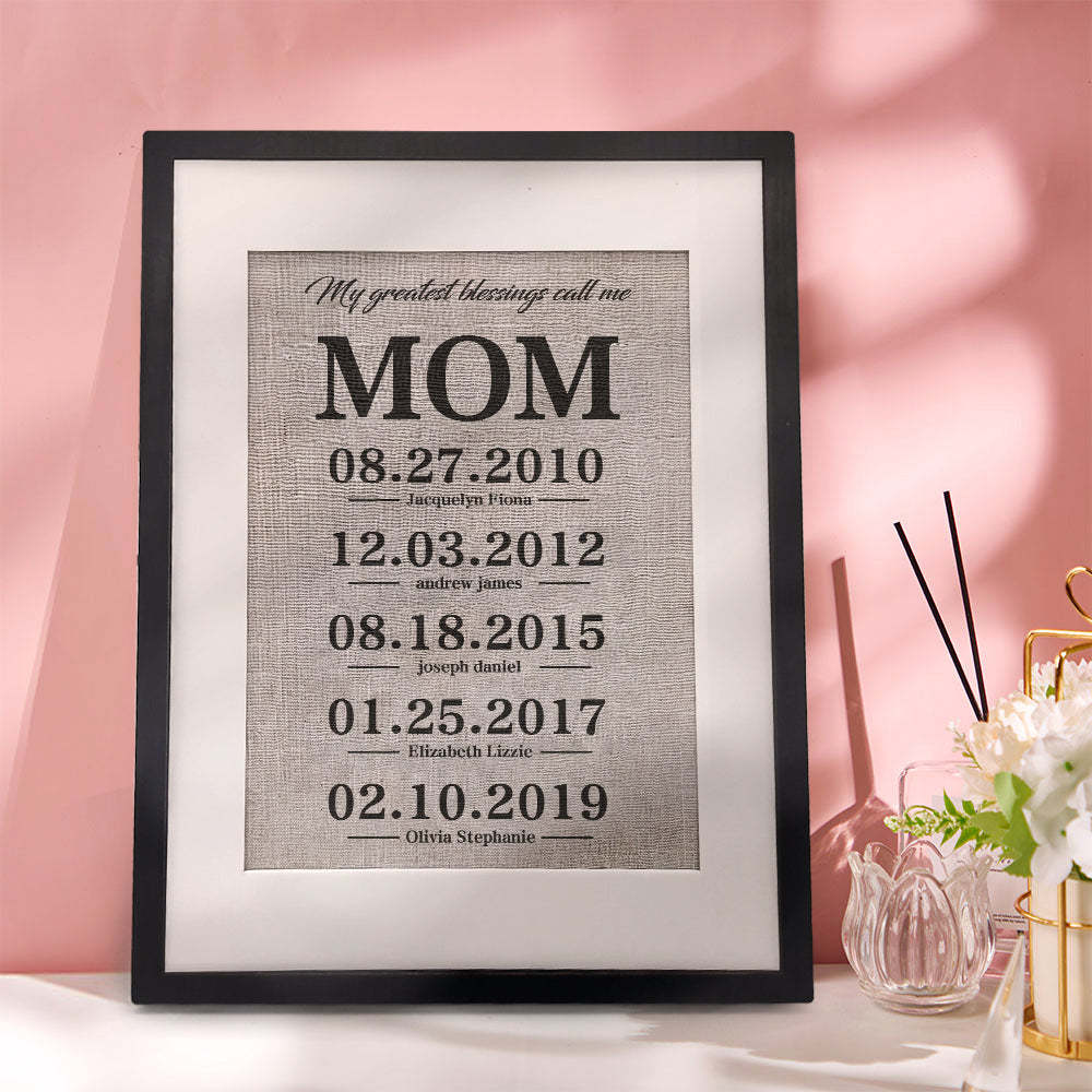 Personalized Mother Gift My Greatest Blessings Call Me Mom Name Sign Gift for Mother - photomoonlamp
