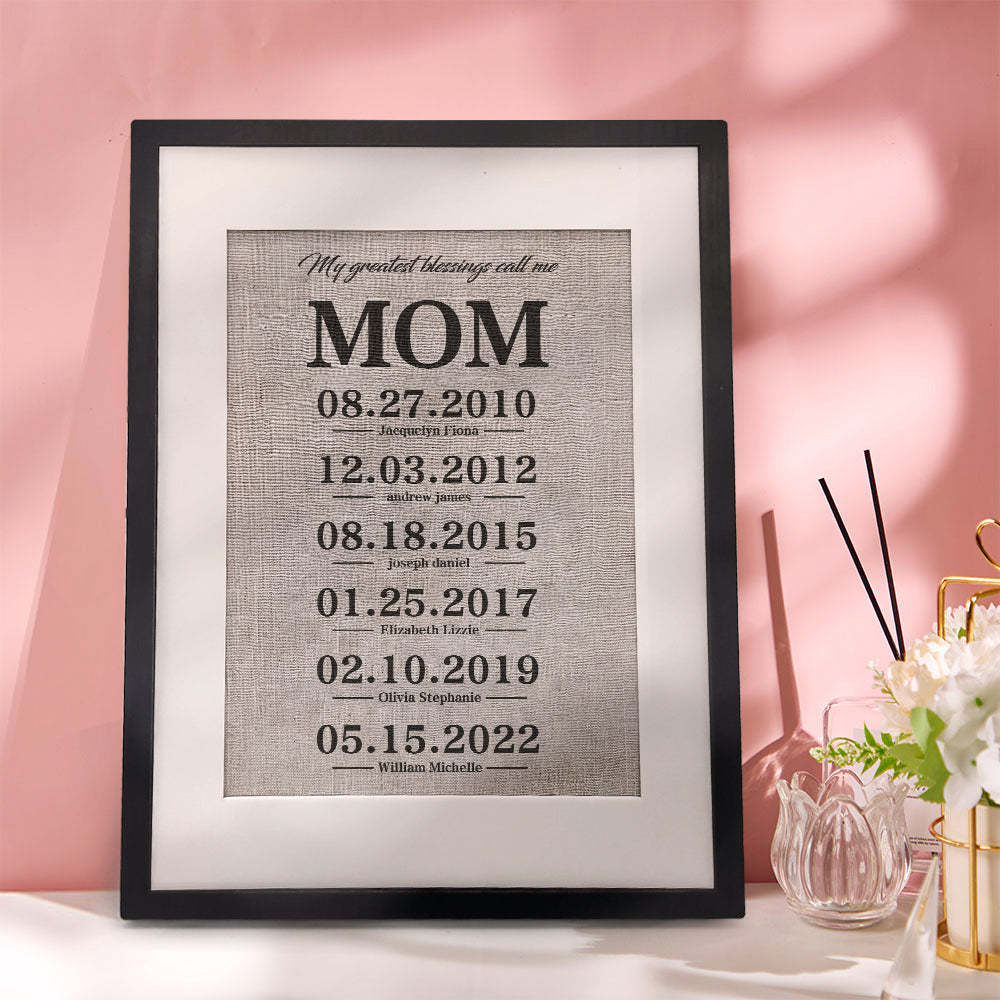 Personalized Mother Gift My Greatest Blessings Call Me Mom Name Sign Gift for Mother - photomoonlamp