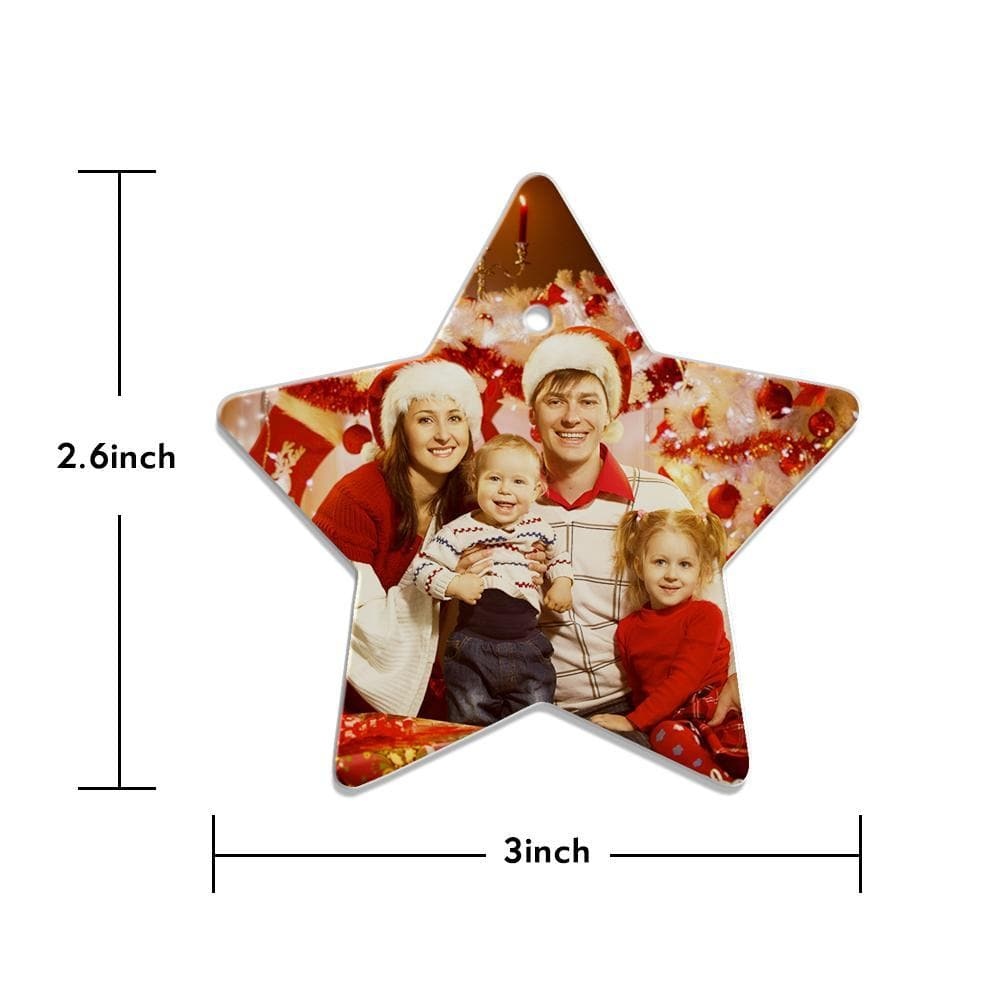 Christmas Ornament With Photo Christmas Tree Decor Christmas Gifts Star Ceramics - Giftlab
