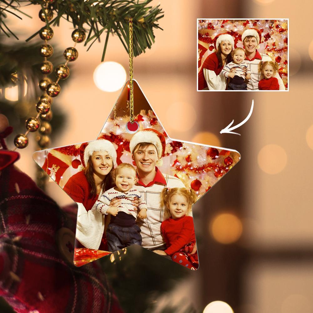 Christmas Ornament With Photo Christmas Tree Decor Christmas Gifts Star Ceramics - Giftlab