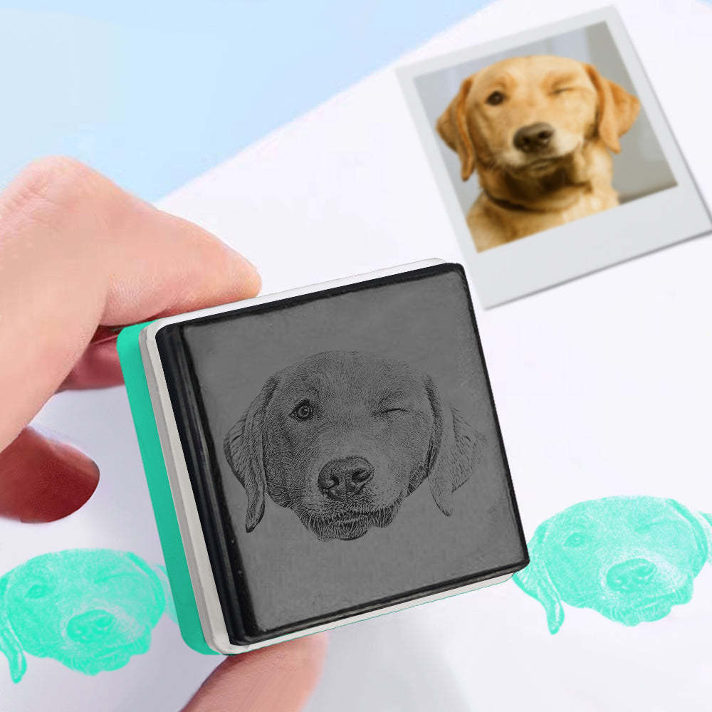 Custom Portrait Stamp Personalized Photo Pet Stamps Gifts for Pet Lover - photomoonlamp