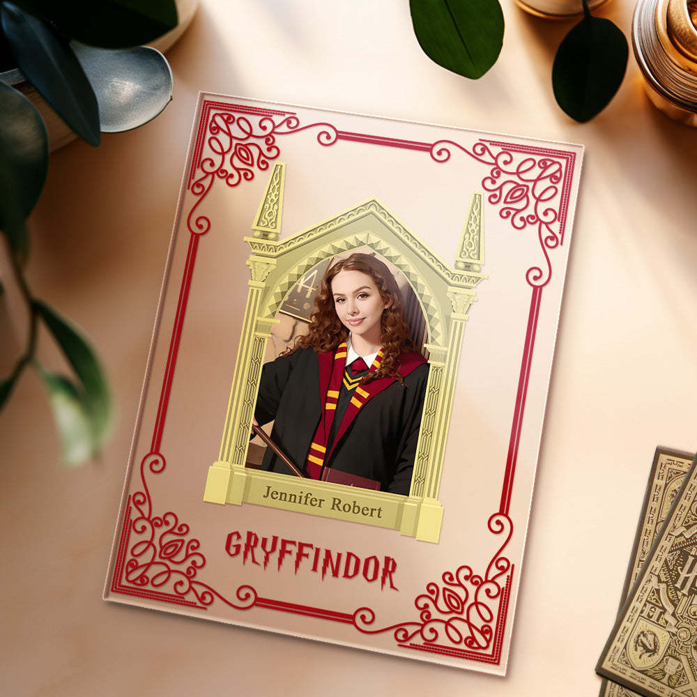 Custom Photo Plaque Hufflepuff House Student Personalized Face Portrait Lamp - photomoonlamp