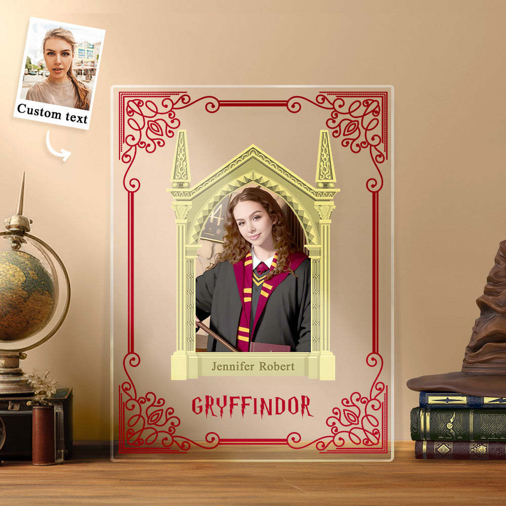 Custom Photo Plaque Hufflepuff House Student Personalized Face Portrait Lamp - photomoonlamp