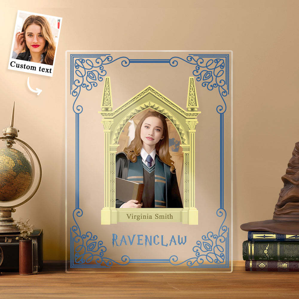 Custom Photo Plaque Hufflepuff House Student Personalized Face Portrait Lamp - photomoonlamp