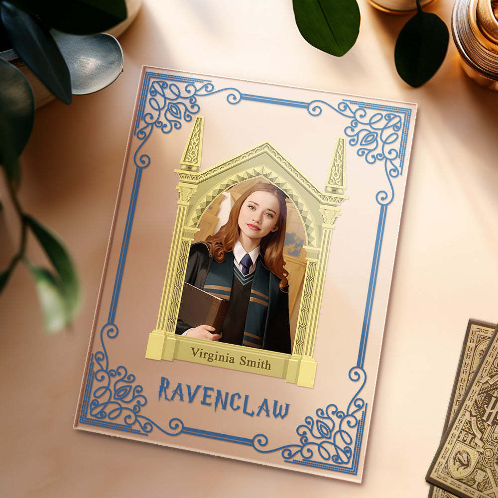 Custom Photo Plaque Hufflepuff House Student Personalized Face Portrait Lamp - photomoonlamp