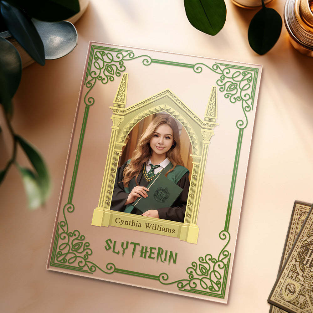 Custom Photo Plaque Hufflepuff House Student Personalized Face Portrait Lamp - photomoonlamp