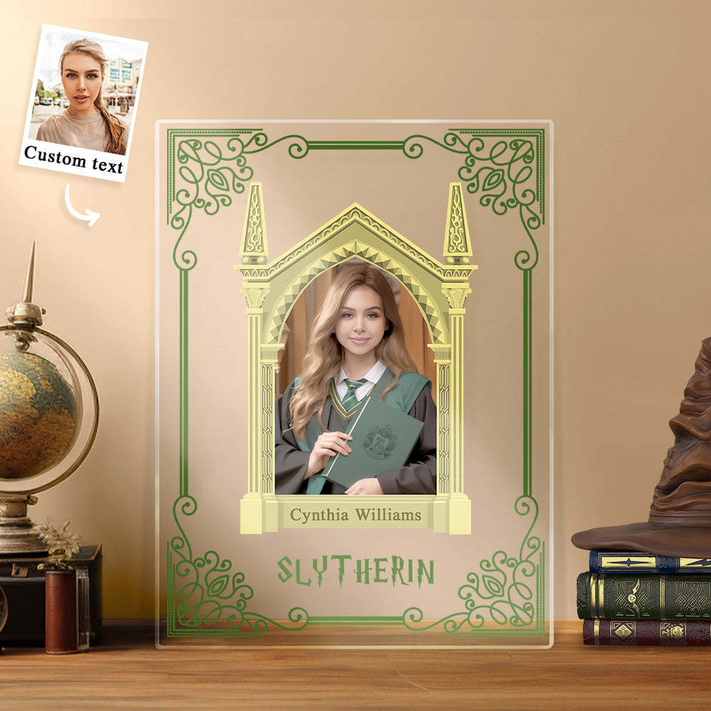 Custom Photo Plaque Hufflepuff House Student Personalized Face Portrait Lamp - photomoonlamp