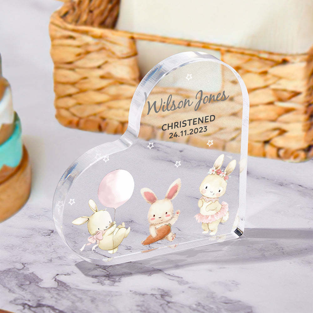 Personalized Name Christening Date Gift Custom Animals Ornaments Gift for New Baby - photomoonlamp
