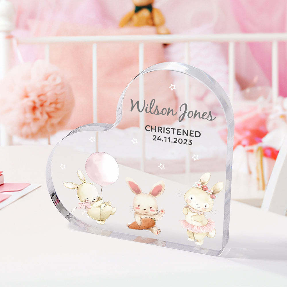 Personalized Name Christening Date Gift Custom Animals Ornaments Gift for New Baby - photomoonlamp