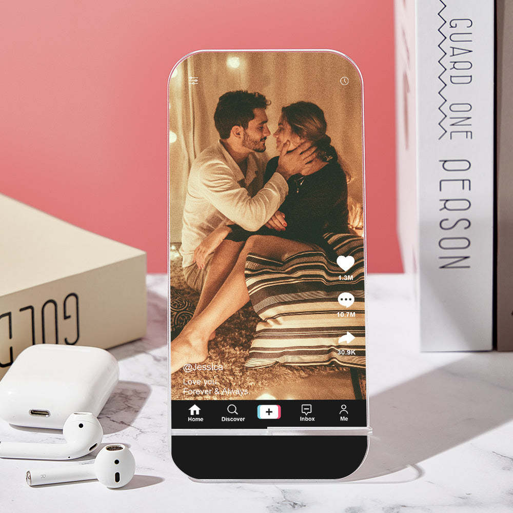 Personalized Tiktok Plaque Custom Photo Plaque Best Photo Gift for Lover - photomoonlamp