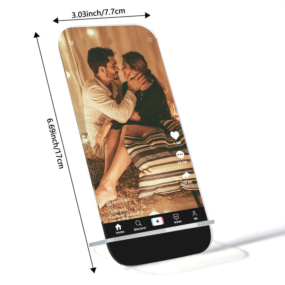 Personalized Tiktok Plaque Custom Photo Plaque Best Photo Gift for Lover - photomoonlamp