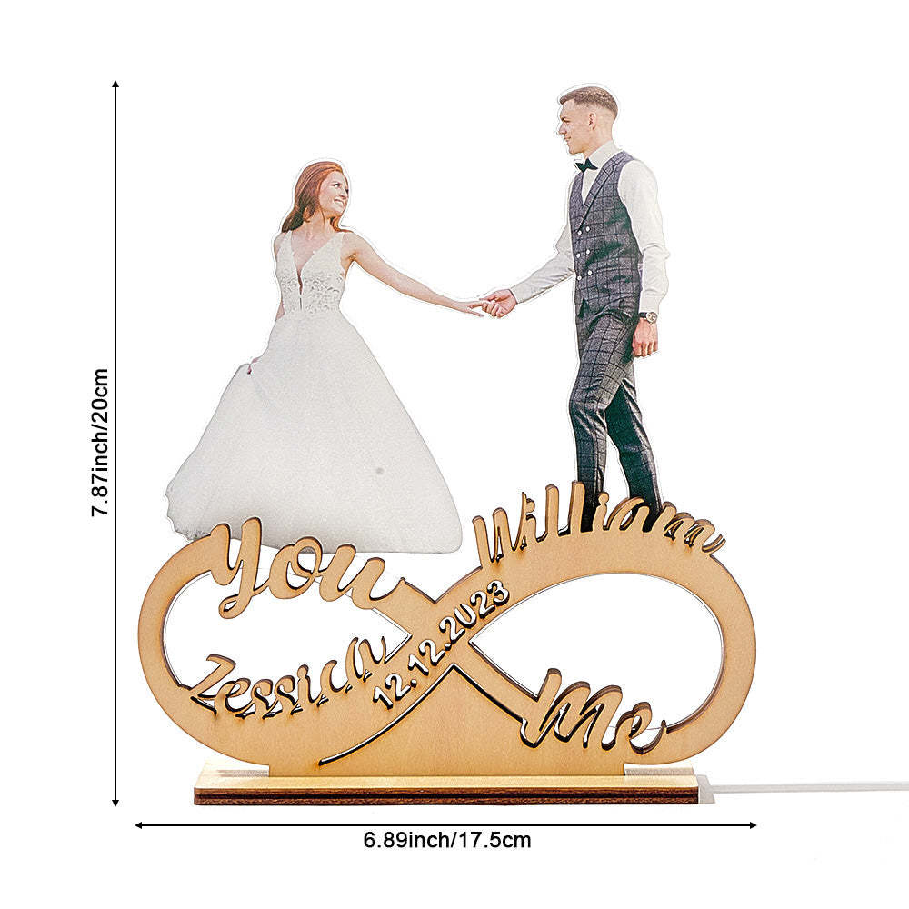 Personalized Photo Desktop Plaque Custom Infinity Couple Sign Romantic Valentine's Day Gifts - photomoonlamp