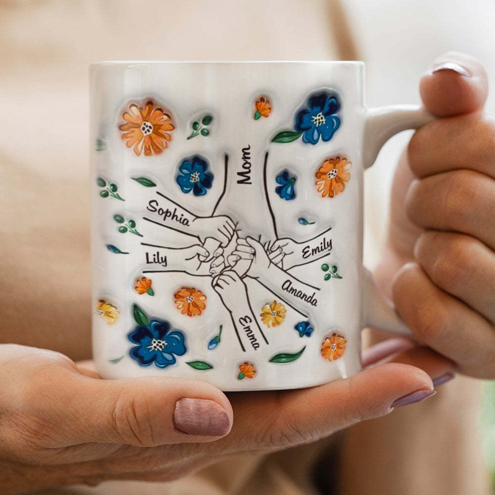 Hold Me Tight, Keep Me Safe - Family Personalized Custom 3D Inflated Effect Printed Mug - photomoonlamp