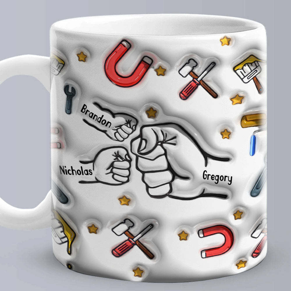 Personalized Custom 3D Inflated Effect Printed Mug Father's Day Gifts - photomoonlamp