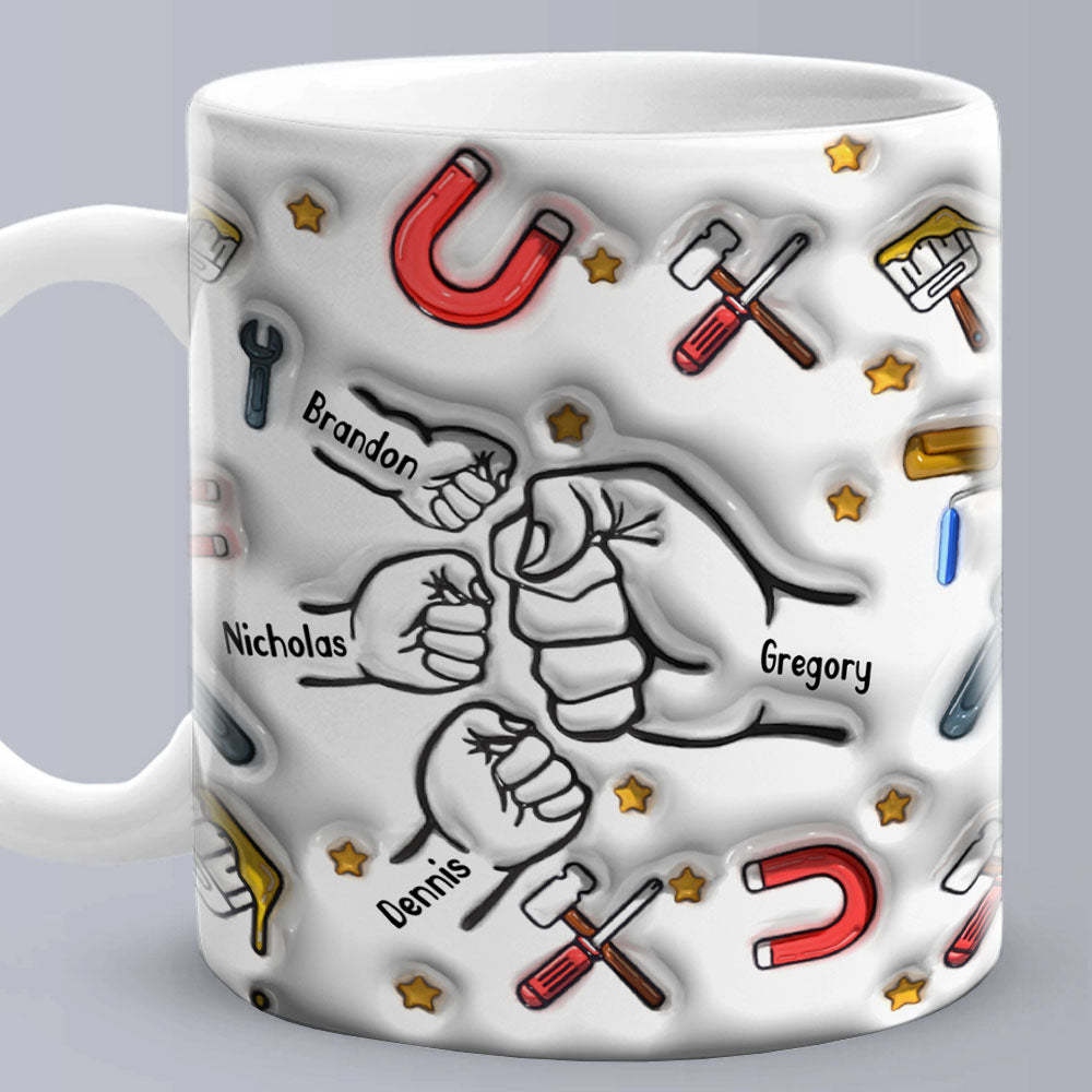 Personalized Custom 3D Inflated Effect Printed Mug Father's Day Gifts - photomoonlamp