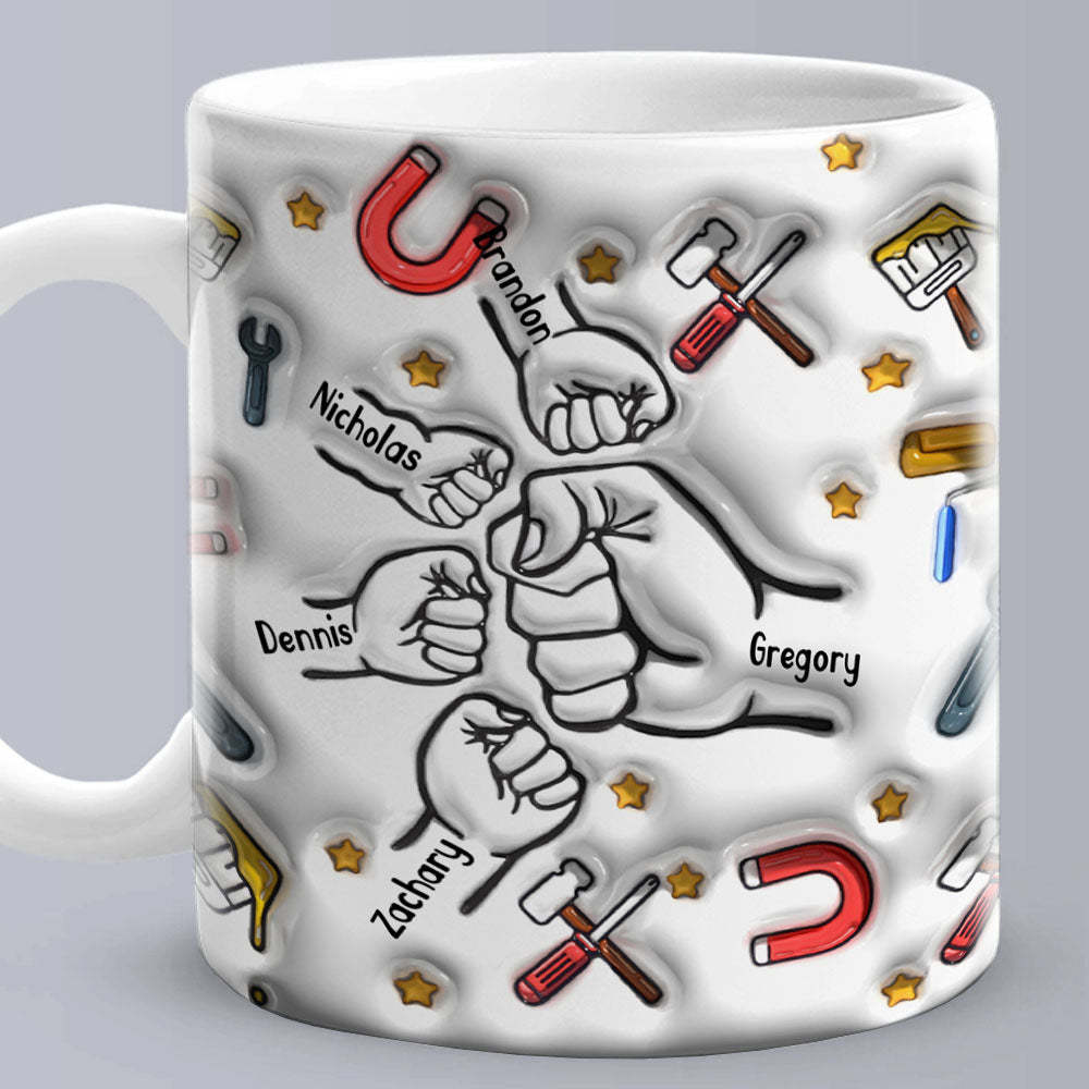 Personalized Custom 3D Inflated Effect Printed Mug Father's Day Gifts - photomoonlamp