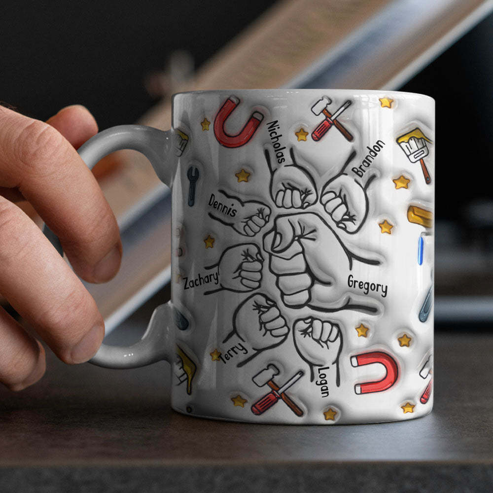 Personalized Custom 3D Inflated Effect Printed Mug Father's Day Gifts - photomoonlamp