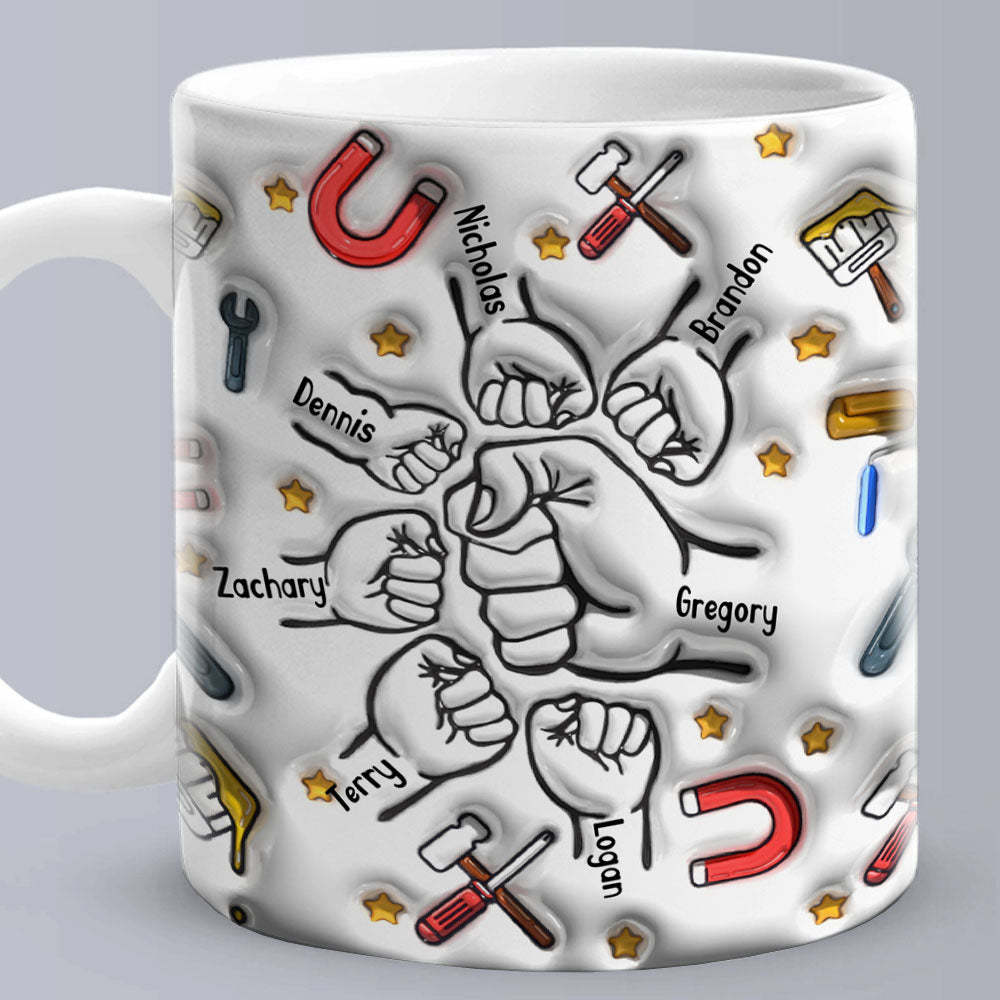 Personalized Custom 3D Inflated Effect Printed Mug Father's Day Gifts - photomoonlamp