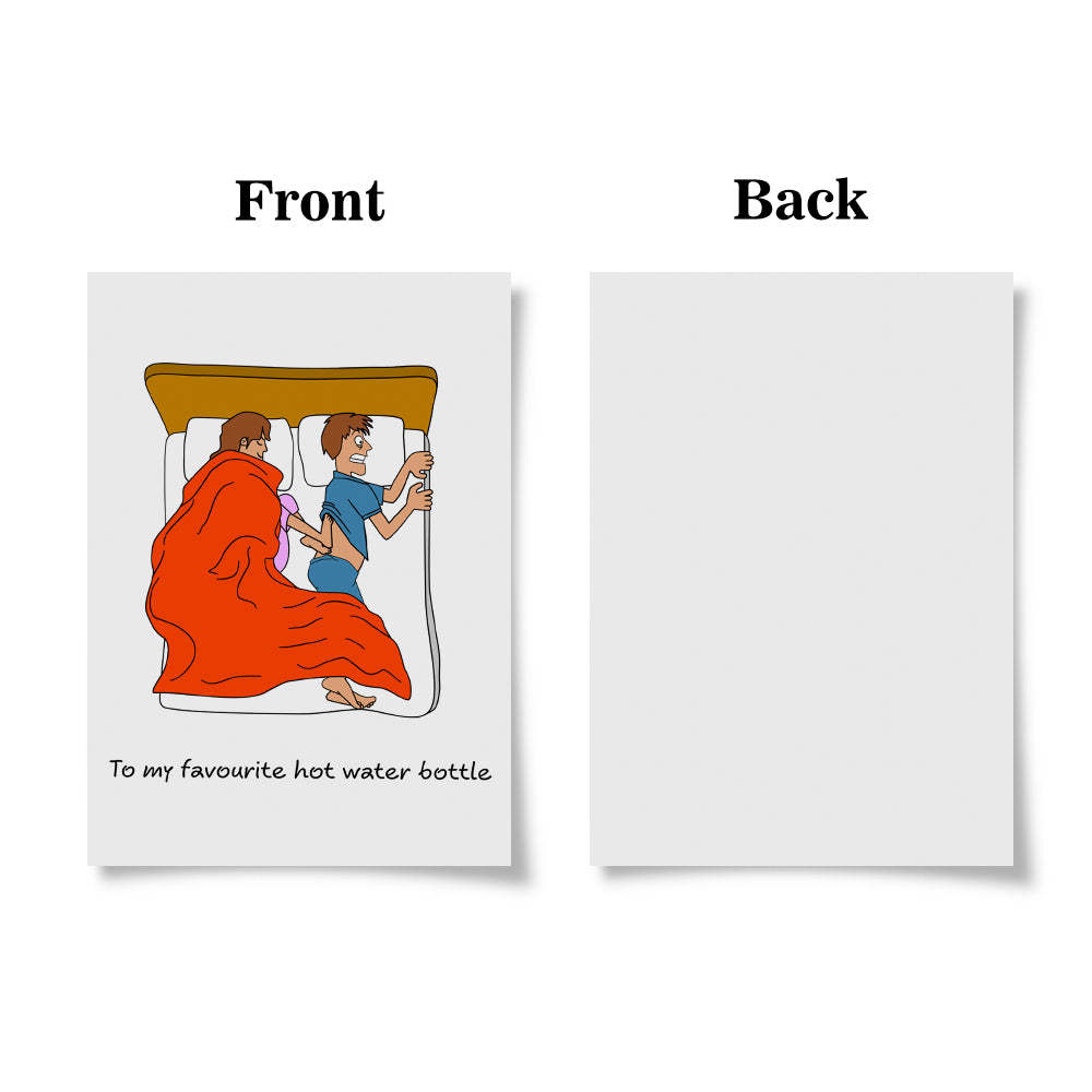 Funny Valentine's Day Greeting Card for Boyfriend Husband Cold Feet in Bed Cheeky Cute Card - photomoonlamp