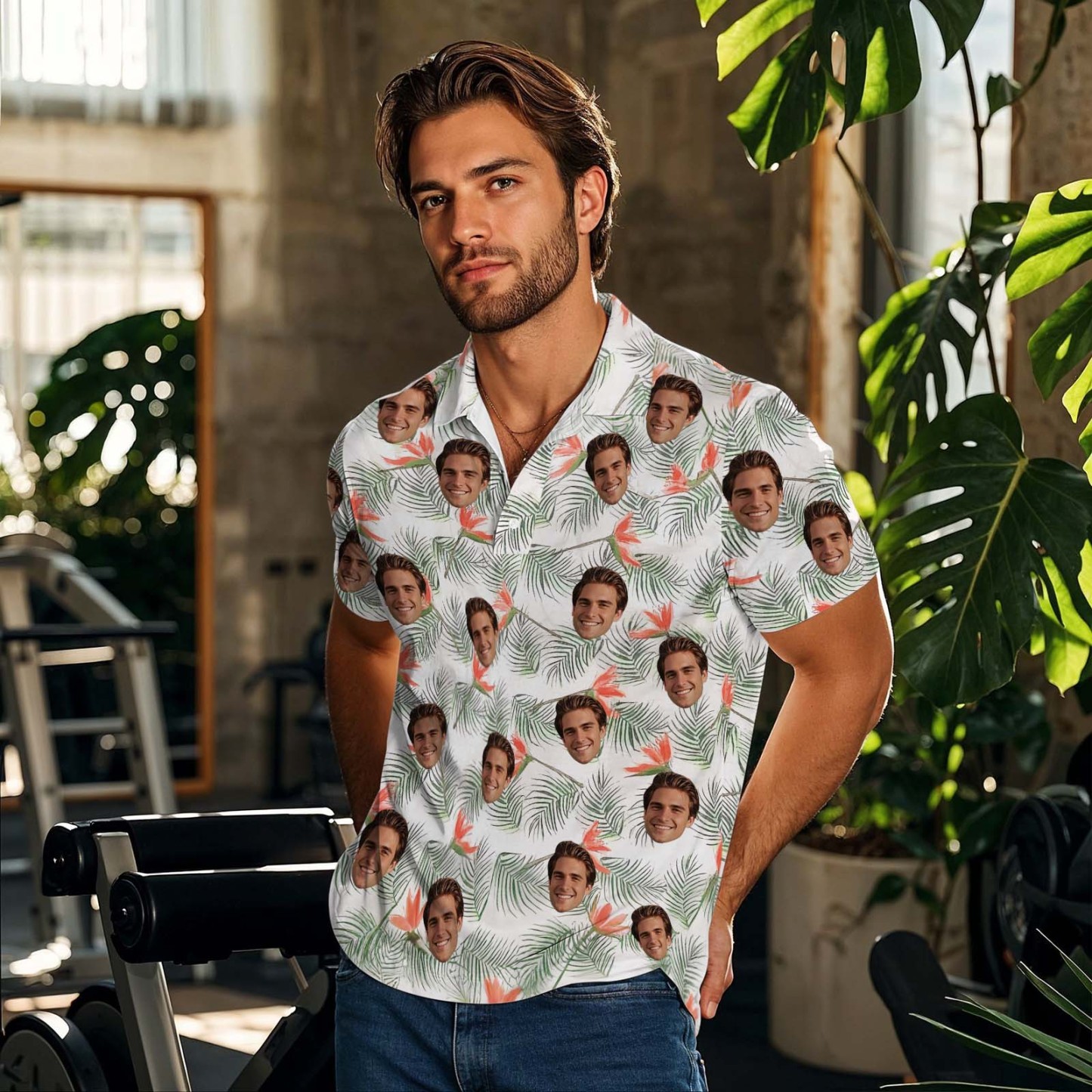 Custom Face Polo Shirt for Golfer Face on Shirt Gifts for Husband Personalized Green Golf Bucket Short Sleeve Golf Shirt - PhotoMoonLamp