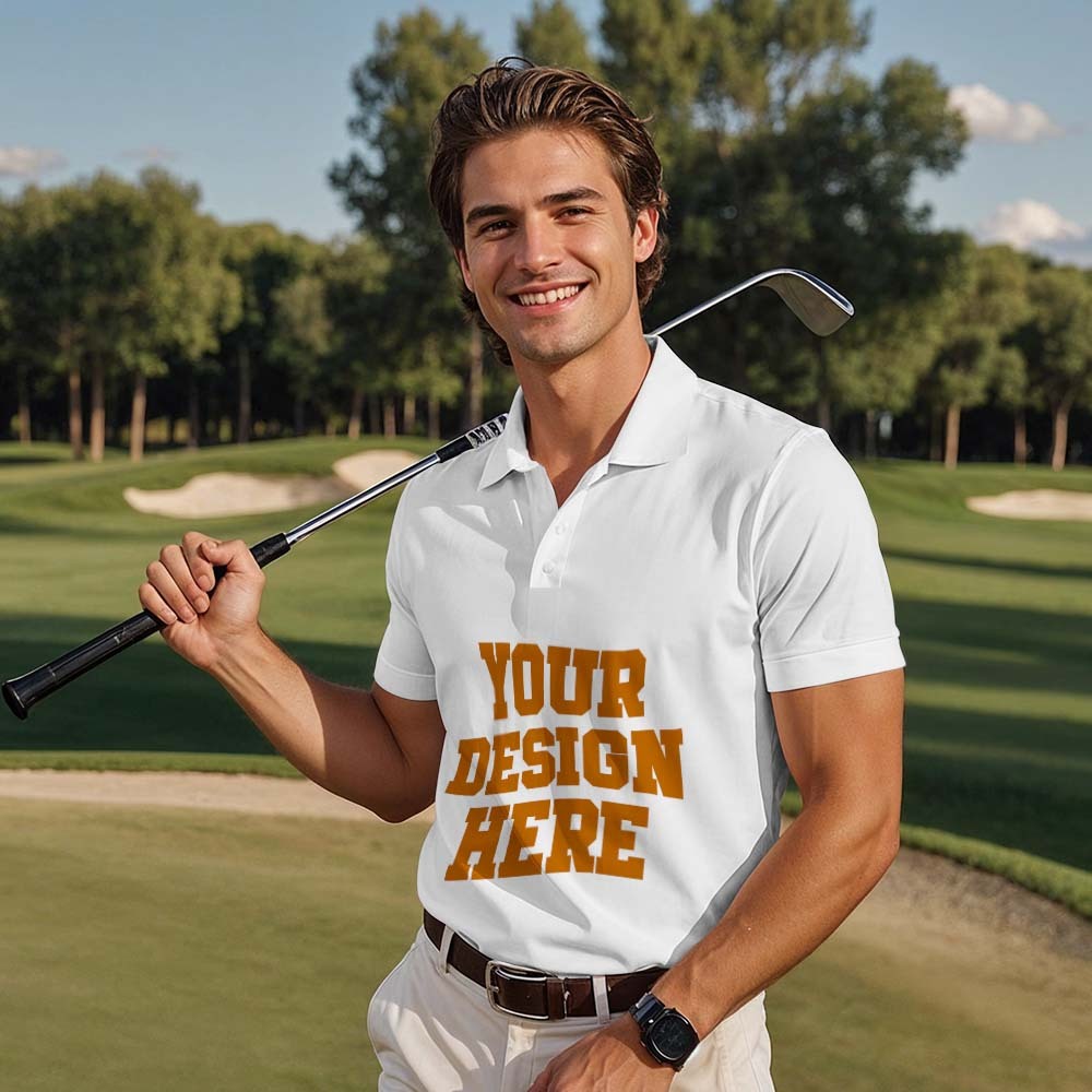 Custom Face Polo Shirt Personalized  Polo With Logo Gift Perfect For Business Golf Or Gifts - PhotoMoonLamp