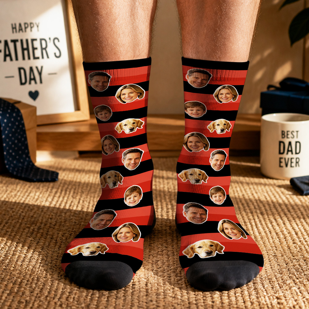 Custom Photo Socks for Dog Mom, Personalized Printed Socks with Your Own Photo, Novelty Socks Gift for Men, Funny Socks with Girl's Face - PhotoMoonLamp