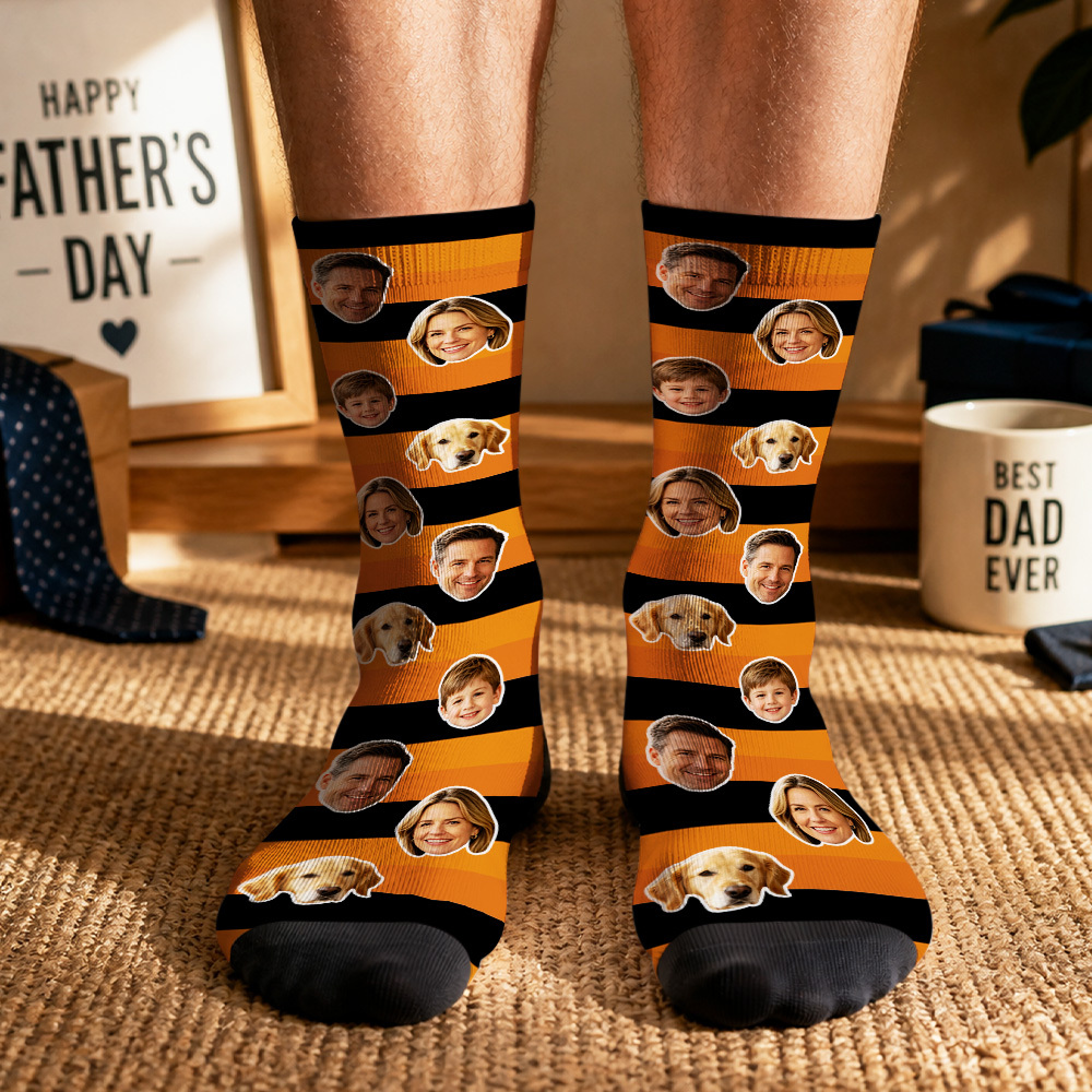 Custom Photo Socks for Dog Mom, Personalized Printed Socks with Your Own Photo, Novelty Socks Gift for Men, Funny Socks with Girl's Face - PhotoMoonLamp